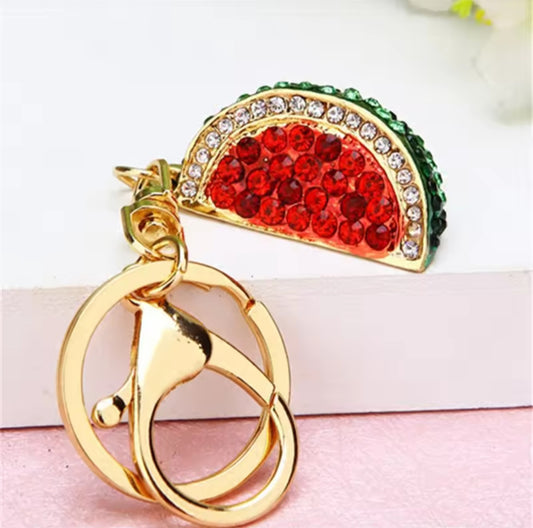 Watermelon crusted keyring