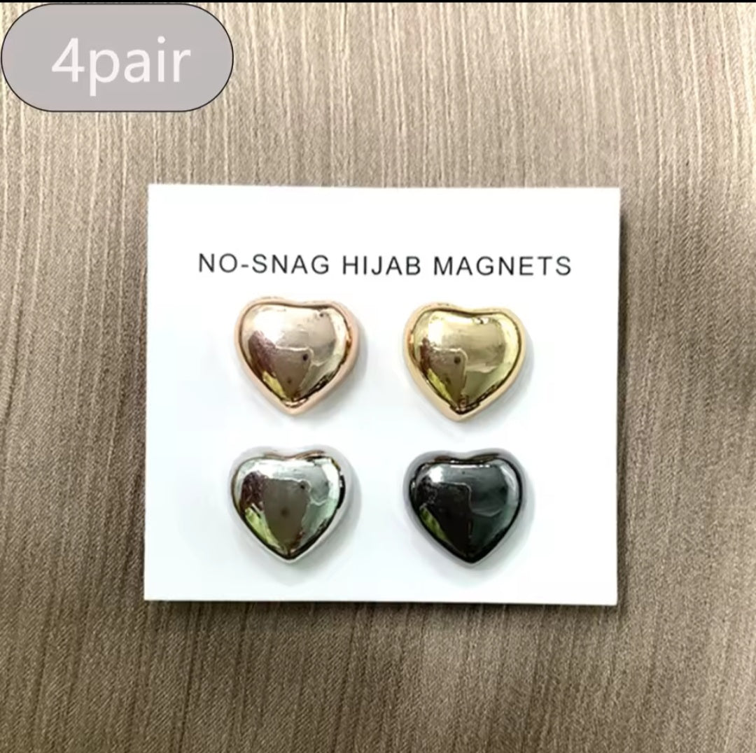 Heart shaped anti snag magnets 2 pairs