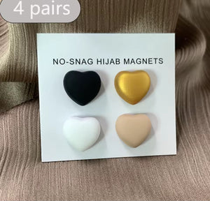 Heart shaped anti snag magnets 2 pairs