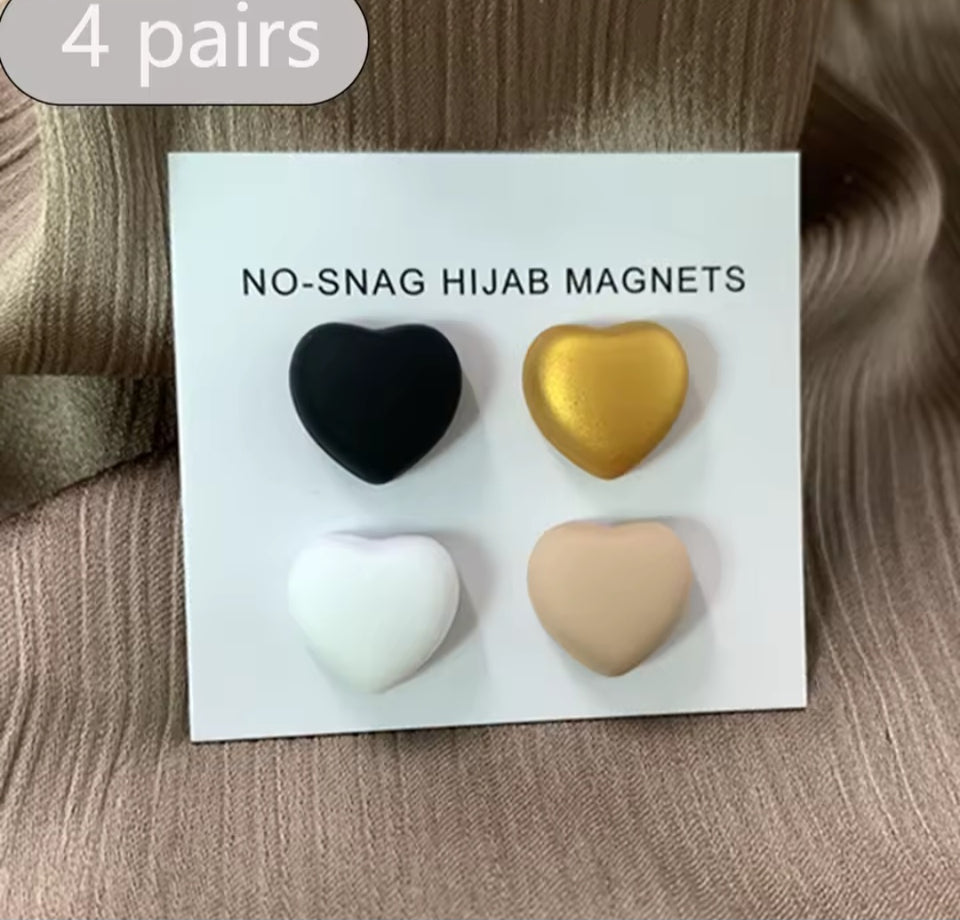 Heart shaped anti snag magnets 2 pairs