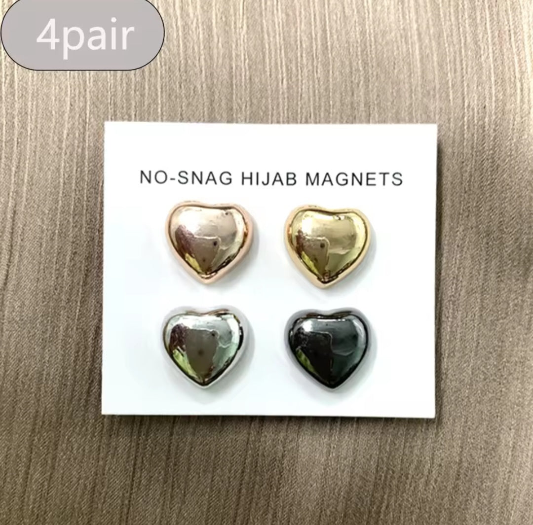 Heart shaped anti snag magnets 2 pairs