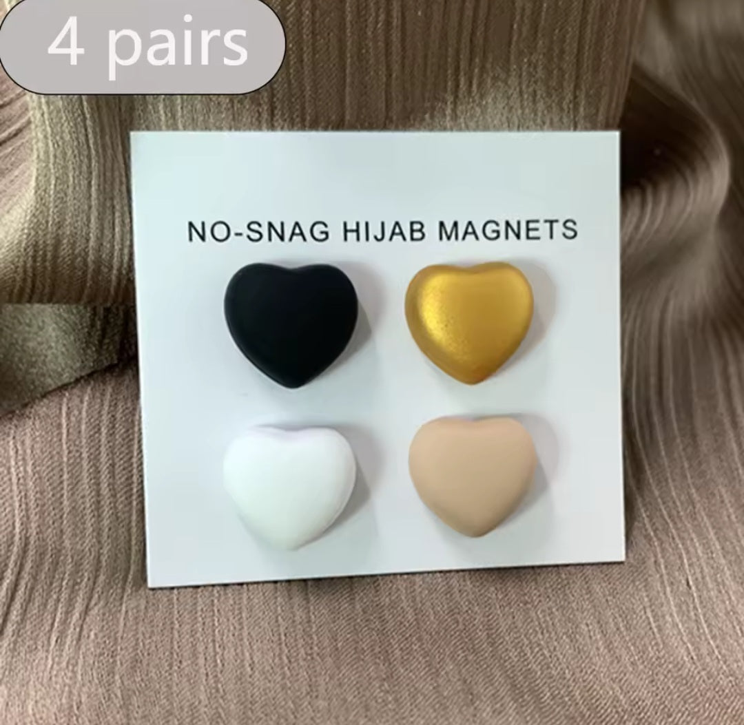 Heart shaped anti snag magnets 2 pairs