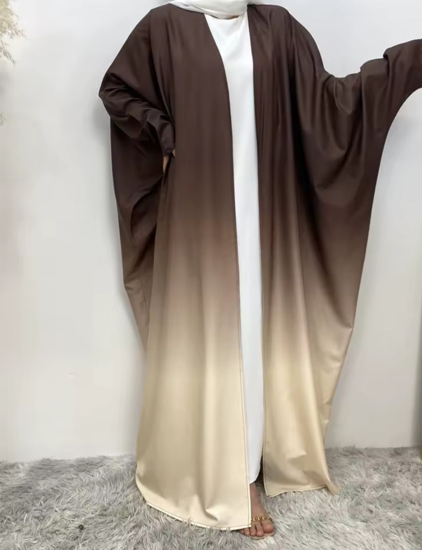 Ombre effect open abaya