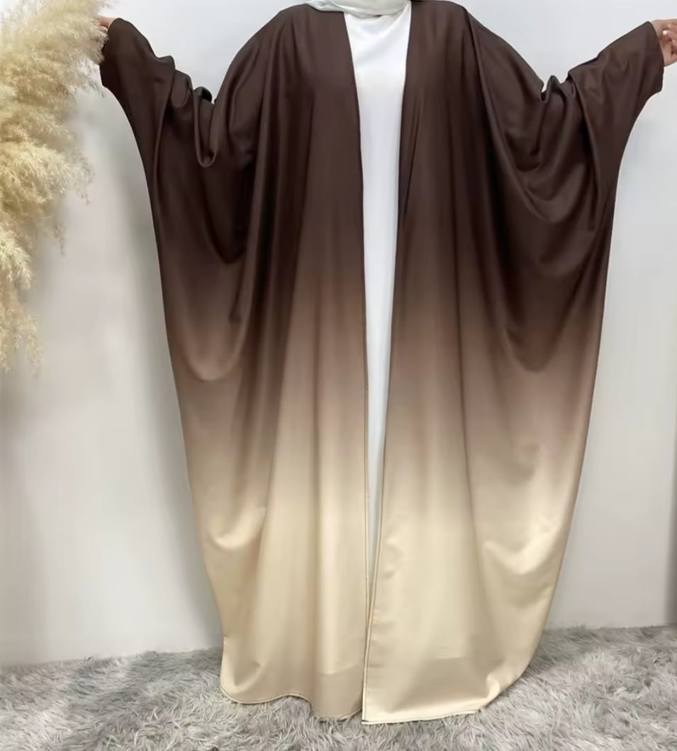 Ombre effect open abaya