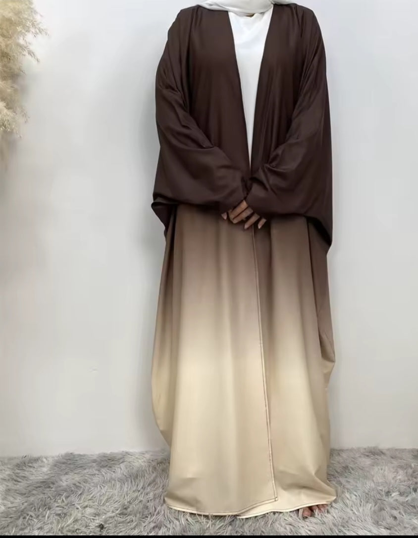 Ombre effect open abaya