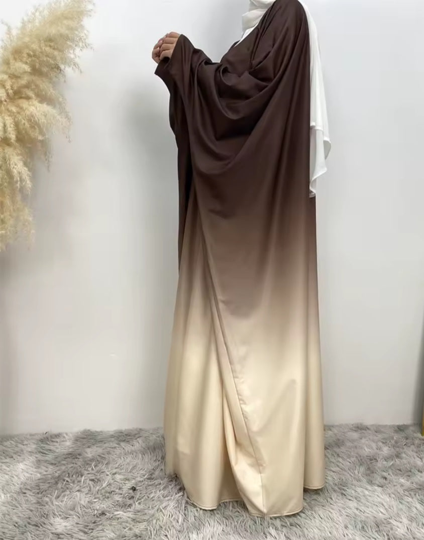 Ombre effect open abaya