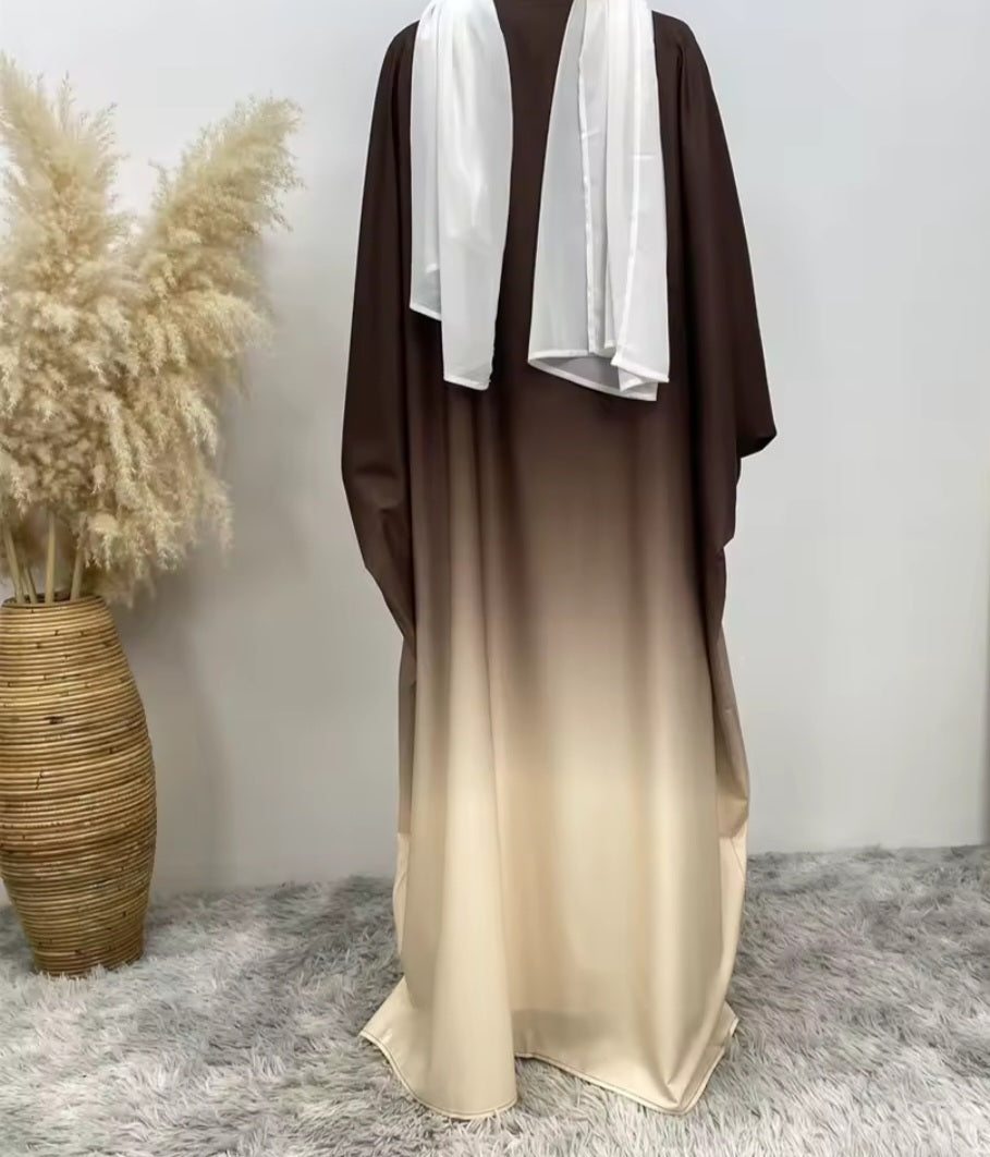 Ombre effect open abaya