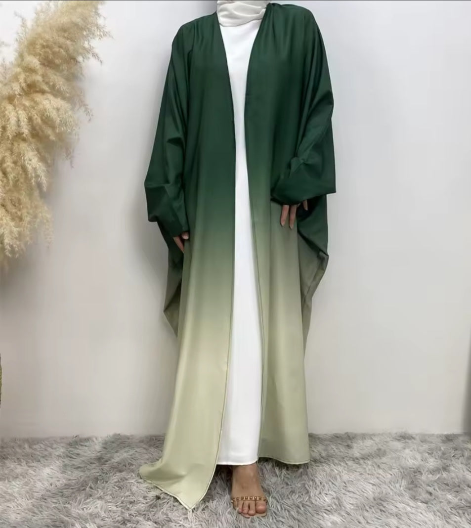 Ombre effect open abaya