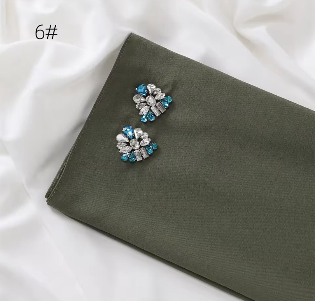 Floral rhinestone chiffon