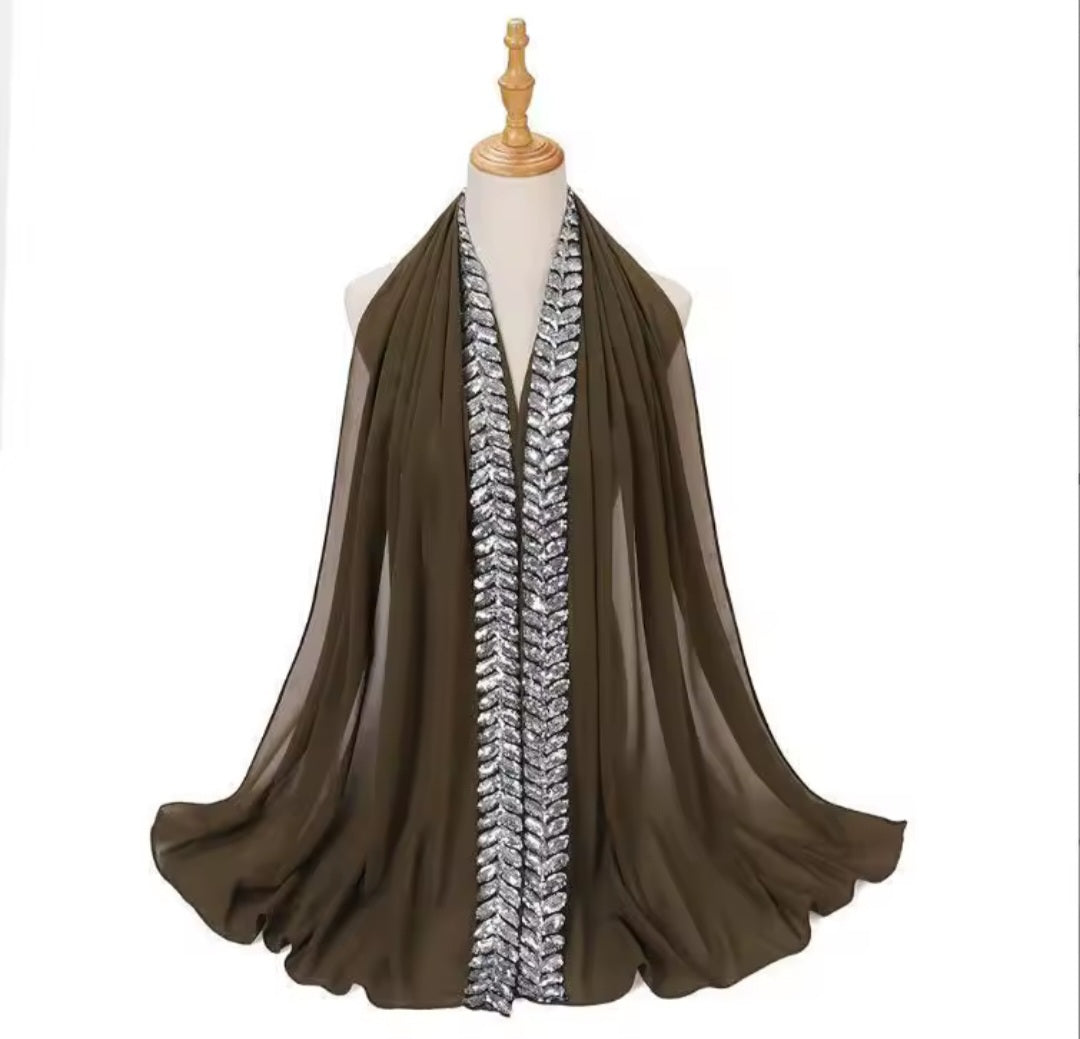 Sequin chiffon scarf