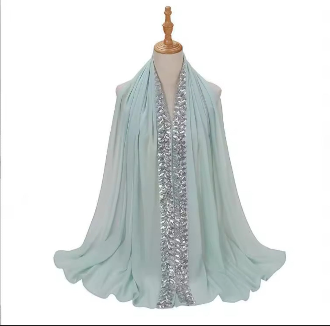 Sequin chiffon scarf