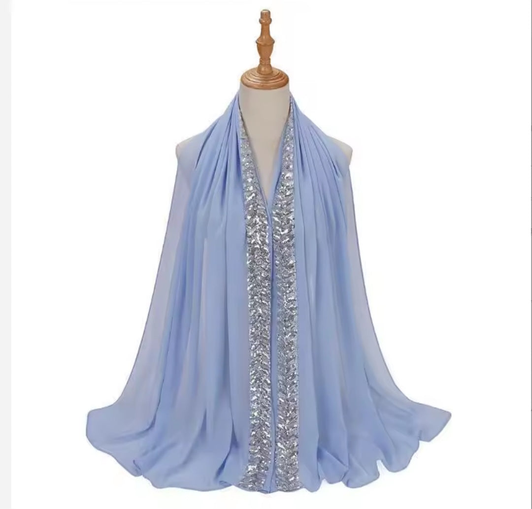 Sequin chiffon scarf