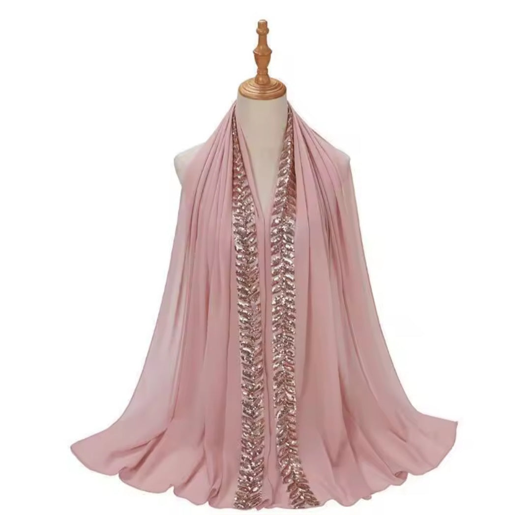 Sequin chiffon scarf