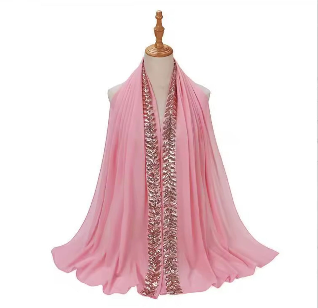 Sequin chiffon scarf