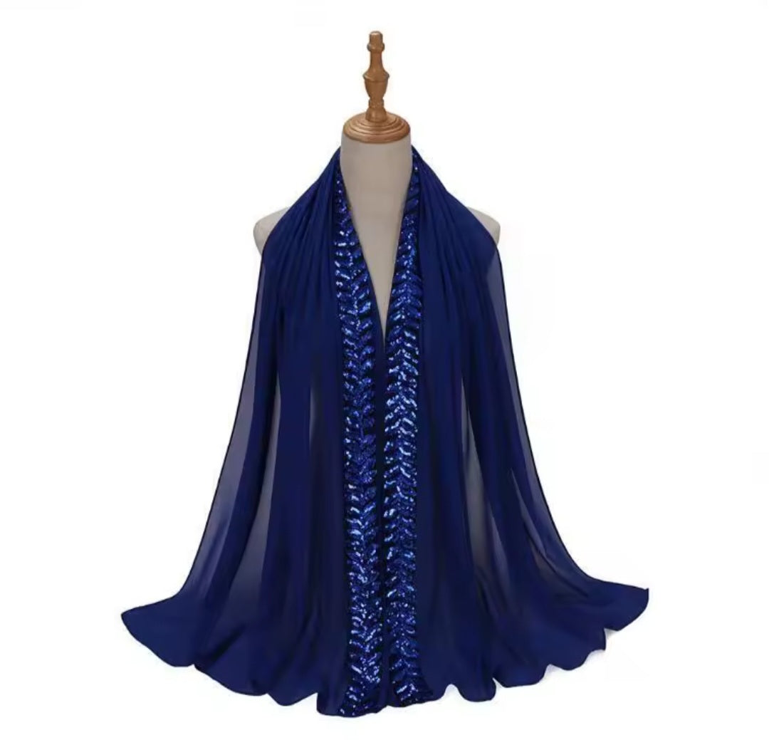 Sequin chiffon scarf