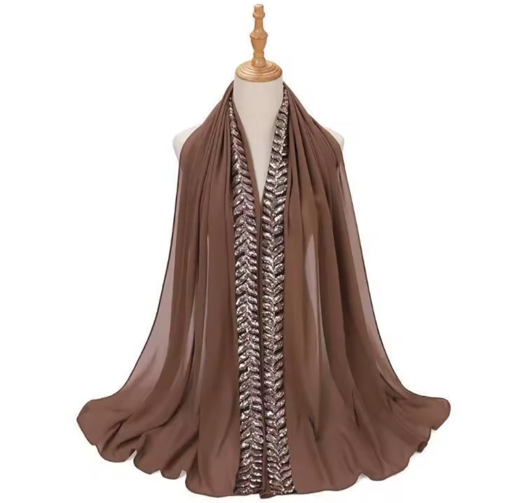 Sequin chiffon scarf