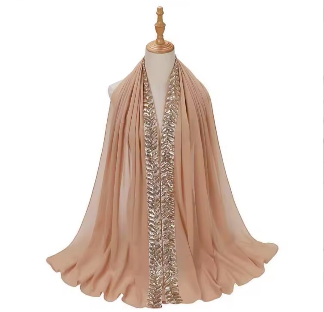 Sequin chiffon scarf