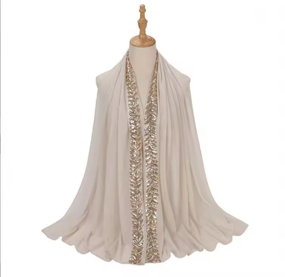 Sequin chiffon scarf