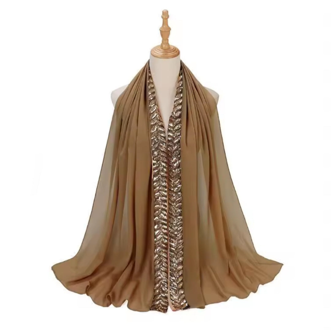 Sequin chiffon scarf