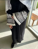 Keffiyeh style abayah robe flared sleeves