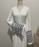 Keffiyeh style abayah robe flared sleeves